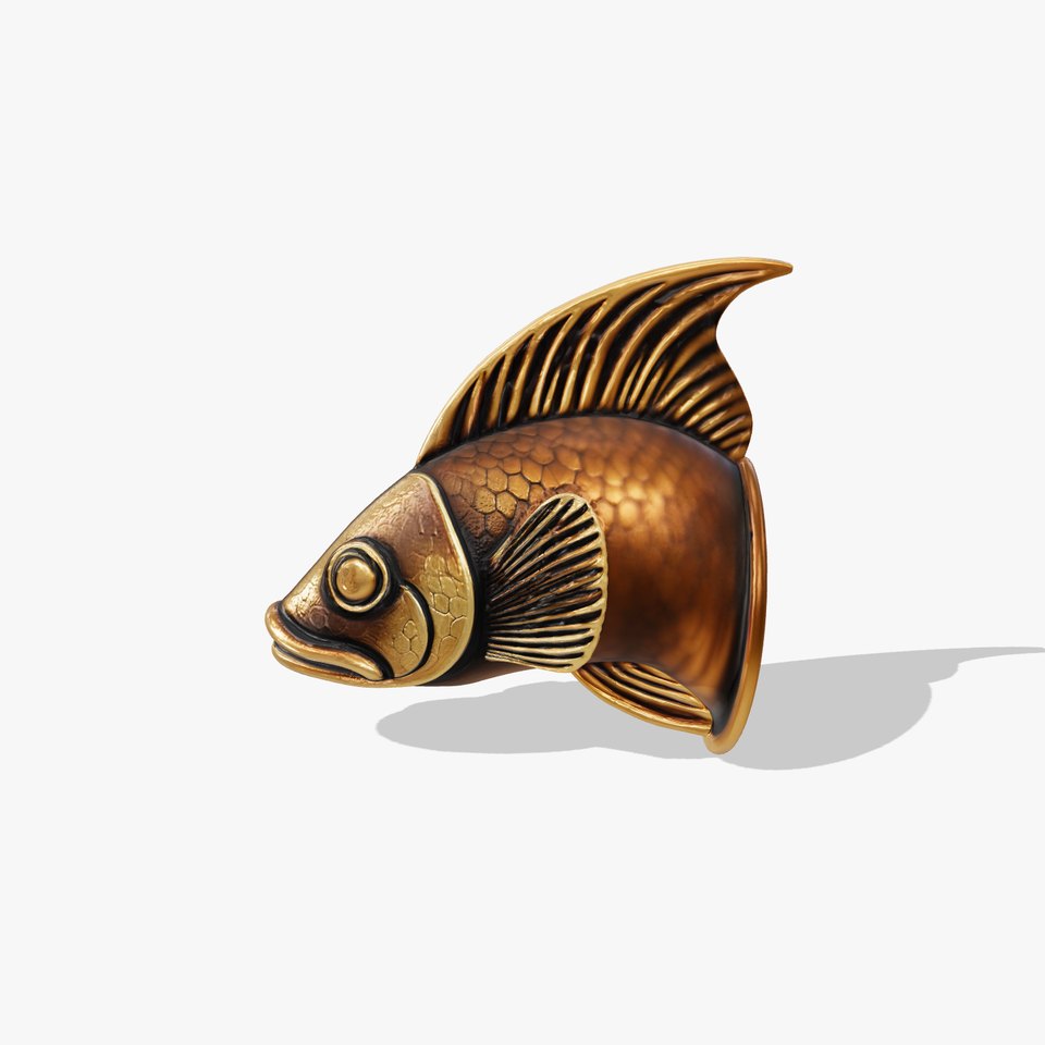 Bronze Fish Head Door Handle Sculpture model pack